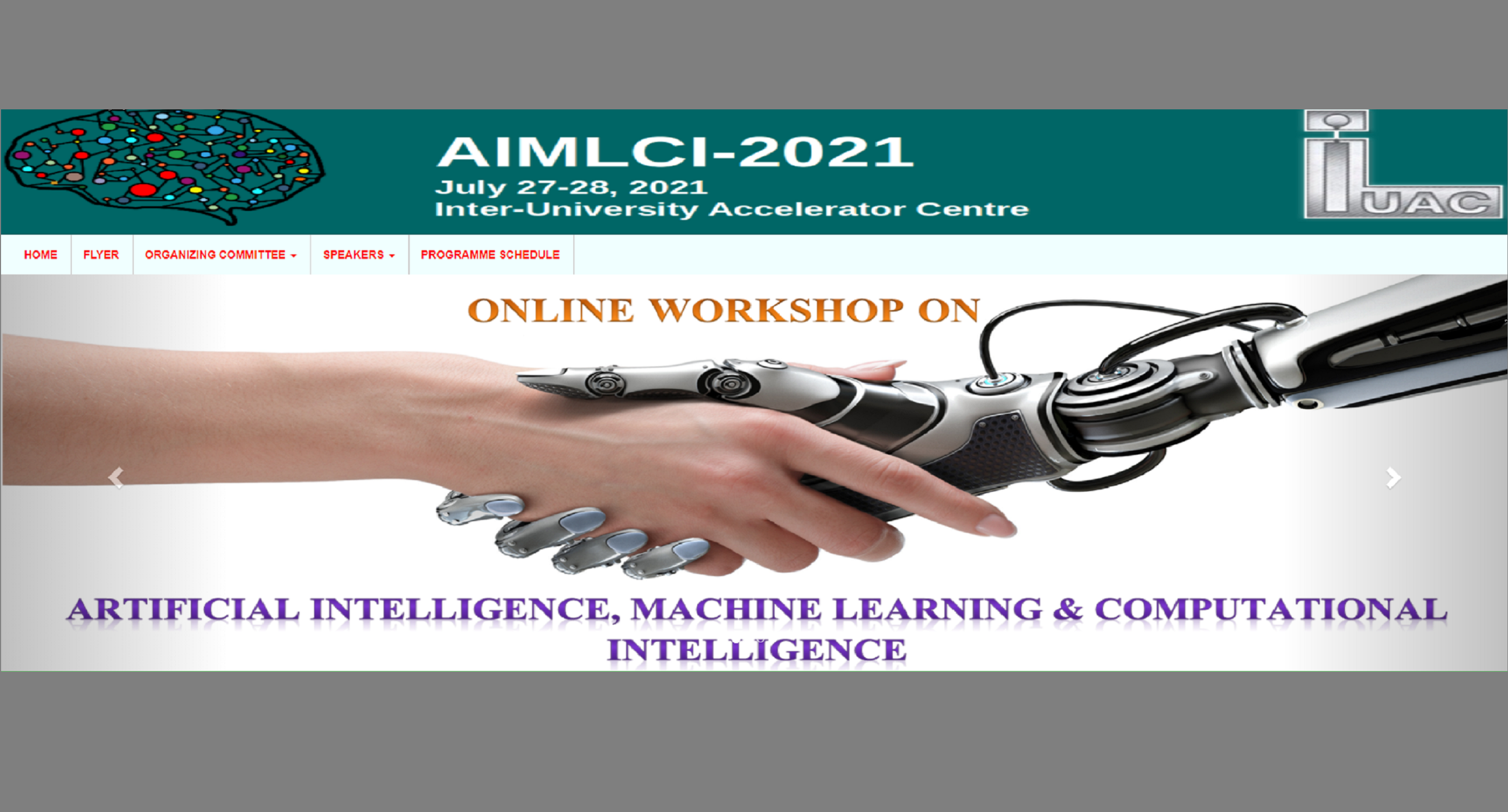 Two day online workshop on Artificial Intelligence, Machine Learning and Computational Intelligence IUAC AIMLCI-2021 on 27-28th July 2021. Free Registrations