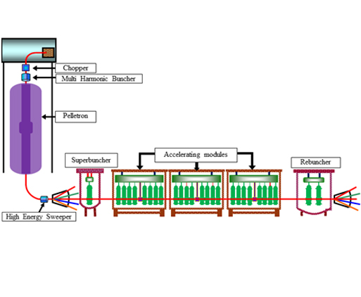 Schematic Layout and three installed cryomodule